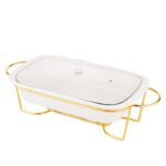 Altom Design pravokutna posuda za pečenje sa grijačem Mesa 1,7L, zlatno postolje - 020101226 - Slika 5