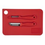 Altom Design set daska za rezanje + nož +strugač,24 cm, crveni, ( 0207020157 ) - Slika 2