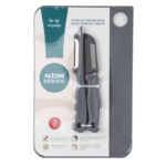 Altom Design set daska za rezanje + nož +strugač,24 cm, siva ( 0207020155 ) - Slika 3