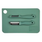 Altom Design set daska za rezanje + nož +strugač,24 cm, zeleni ( 0207020156)