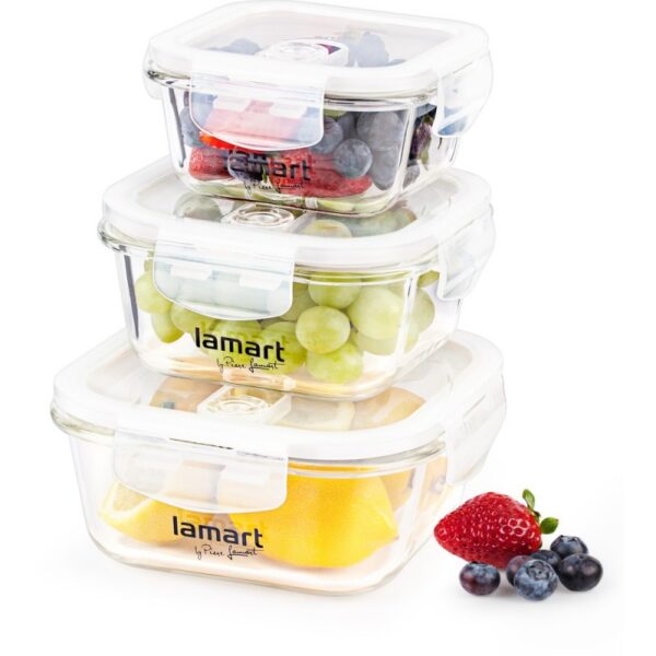 Lamart set staklenih posuda za hranu LT6012