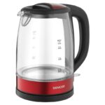 Sencor stakleno kuhalo za vodu SWK 7401RD crvene boje, volumen 1,7 l