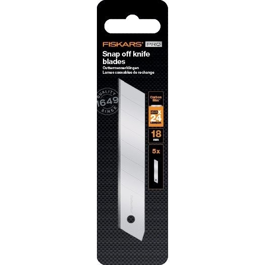 FISKARS zamjen. noževi za skalpel CarbonMax 18mm 5/1 1027232 Fiskars CarbonMax zamjenski noževi za skalpel 18 mm pakiranje 5 komada