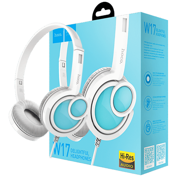 hoco. Slušalice sa mikrofonom, 3.5 mm,dužina kabela 1.5 met,bijela - W17 Delightful Headphones MIC WH