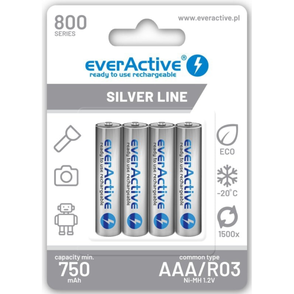 EA AAA R03 NiMH 800m Silver B4
