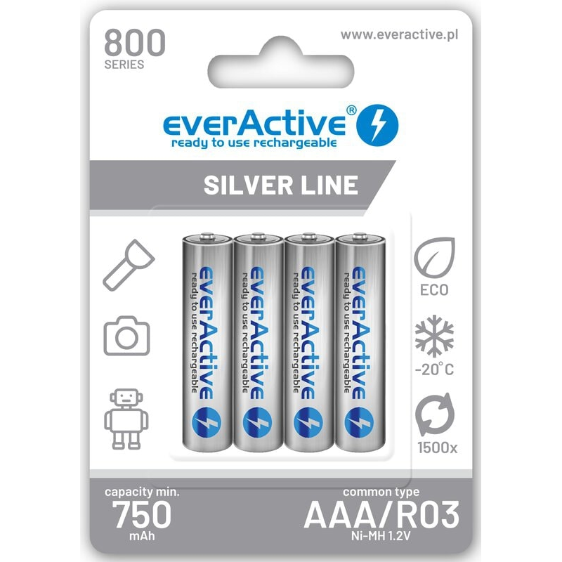 EA AAA R03 NiMH 800m Silver B4 EA AAA R03 NiMH 800m Silver B4 - Slika 1