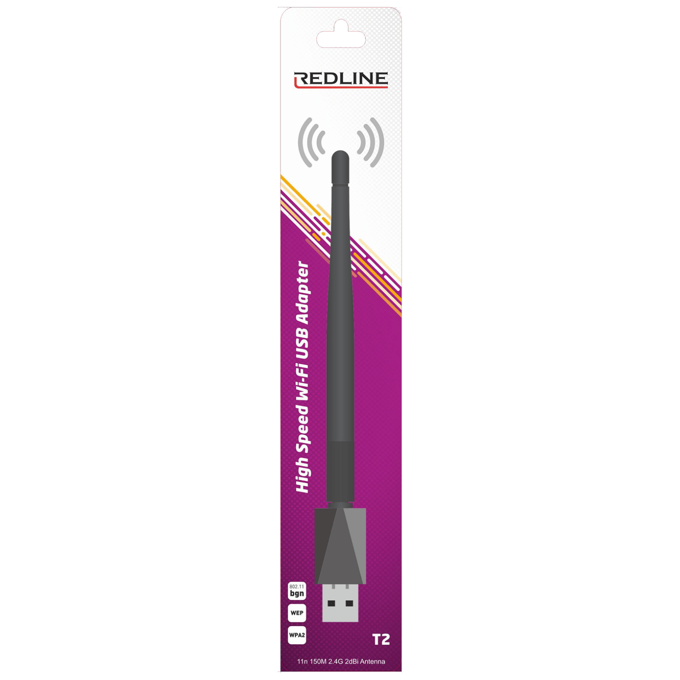 REDLINE Wi-Fi mrežna kartica, USB, 2.4 GHz, 2 dB, 150 Mbps, RT7601 - T2 WiFi antena REDLINE Wi-Fi mrežna kartica, USB, 2.4 GHz, 2 dB, 150 Mbps, RT7601 - T2 WiFi antena - Slika 1