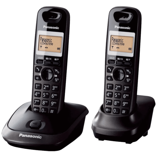 Panasonic Telefon, bežični, sa dvije slušalice, DECT, 1,4"LCD, crna - KX-TG2512FXT