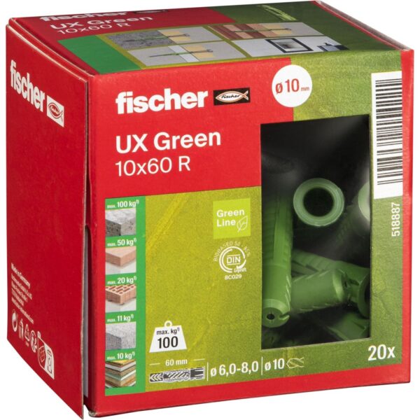 FISCHER Fischer univerzalna tipla UX Green 10x60 R D148607