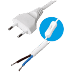 USE Kabel napojni sa prekidačem, 2 x 0.75mm², 2 met. - N 2K-2/WH