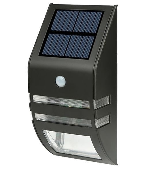 KSA ELEKTROPROFI Zidna solarna led svjetiljka sa senzorom pokreta 50lm IP44 crna TR 619
