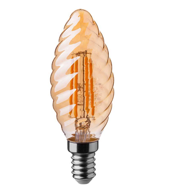 V-TAC LED žarulja - 4W filament E14 twist svijeća 2200K jantar 217115 V-TAC LED žarulja - 4W filament E14 twist svijeća 2200K jantar 217115 - Slika 1