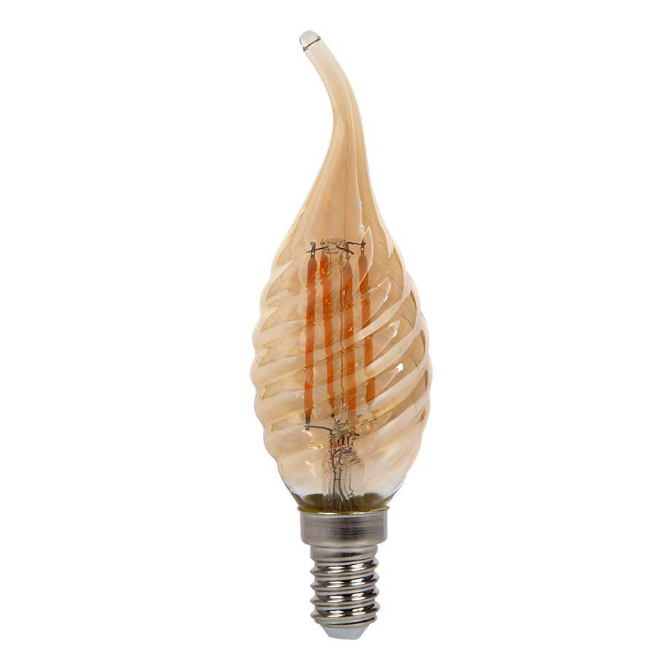 V-TAC LED žarulja - 4W filament E14 twist svijeća 2200K jantar 217116 V-TAC LED žarulja - 4W filament E14 twist svijeća 2200K jantar 217116 - Slika 1