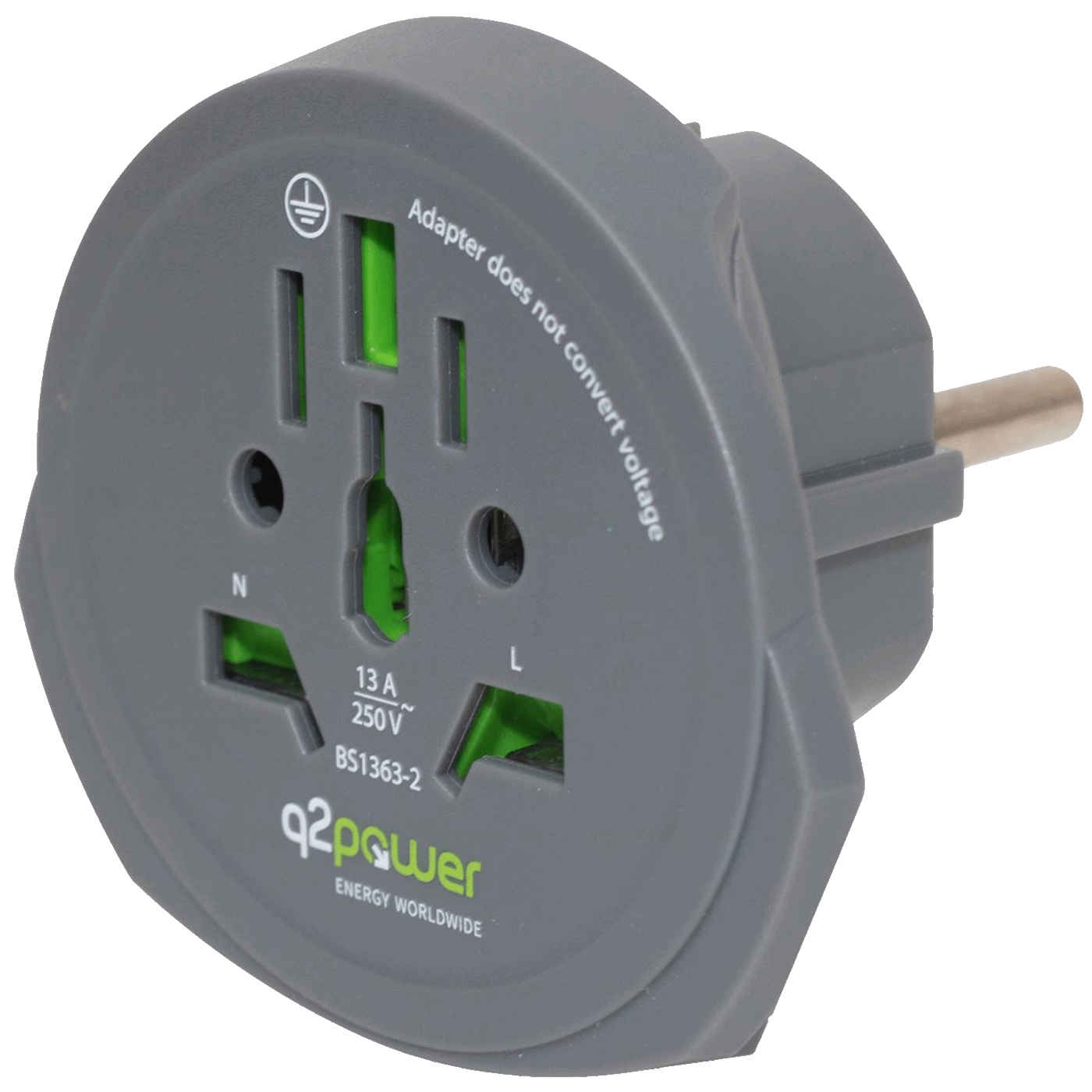 q2power Adapter, putni, univerzalni - World to Europe q2power Adapter, putni, univerzalni - World to Europe - Slika 1