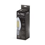 V-TAC LED žarulja - 4W filament-svijeća E14 3000K, dimabilna 214367