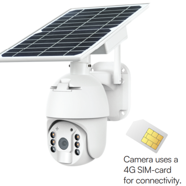V-TAC HD SMART solarna PTZ kamera sa senzorom, SIM kartica - 4G, bijela 11616