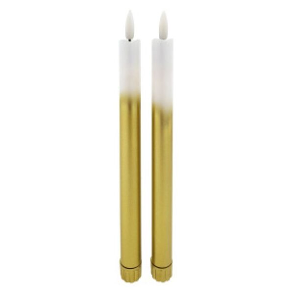 KSA ELEKTROPROFI LED svijeće 25cm - SET 2 kom, bijela-zlatna boja HD-116