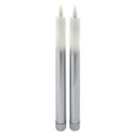 KSA ELEKTROPROFI LED svijeće 25cm - SET 2 kom, bijelo-srebrna boja HD-117