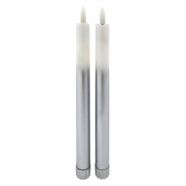 KSA ELEKTROPROFI LED svijeće 25cm - SET 2 kom, bijelo-srebrna boja HD-117