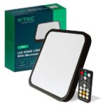 V-TAC 36W LED plafonjera s mirkovalnim senzorom-četvrtasta s crnim rubom 4000K IP44 76741