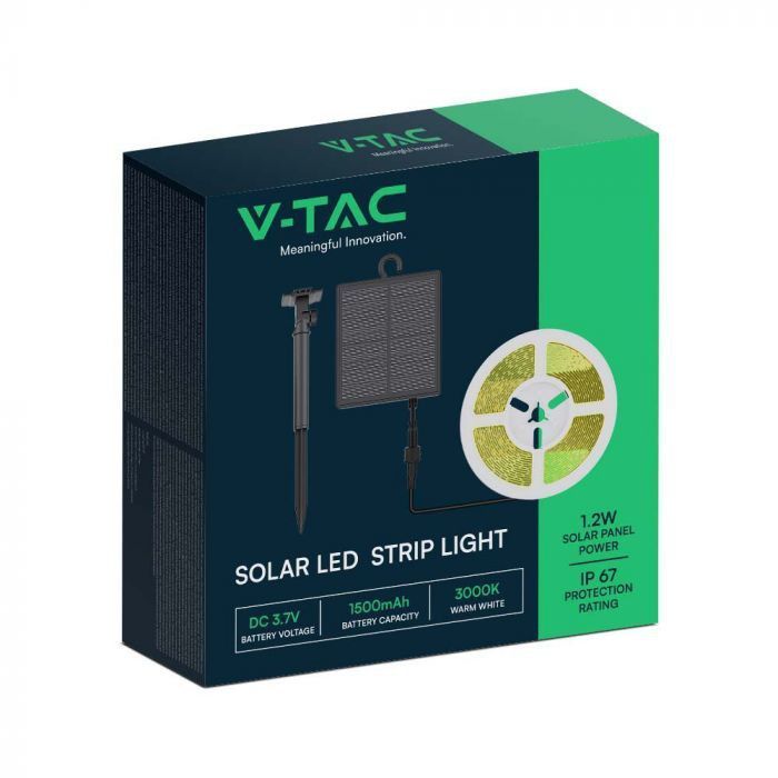 V-TAC Solarni SET - LED traka s daljinskim upravljačem 1,2W/m 60LED/m 4000K 5m IP67 23045 V-TAC Solarni SET - LED traka s daljinskim upravljačem 1,2W/m 60LED/m 4000K 5m IP67 23045 - Slika 1