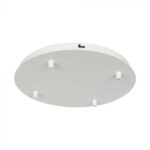 V-TAC Metalna nadgradna baza za visilice s 5 rupa D300*H25mm, mat bijela 15352