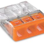 KSA ELEKTROPROFI WAGO Stezaljka za montažnu kutiju, kruti vodič: 0.5-2.5 mm², broj polova: 3 , prozirna, narančasta 2273-203