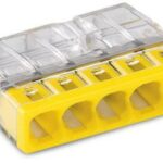 KSA ELEKTROPROFI WAGO Stezaljka za montažnu kutiju kruti vodič: 0.5-2.5 mm²,broj polova: 5 , prozirna, žuta 2273-205