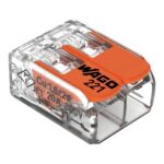 KSA ELEKTROPROFI WAGO spojna stezaljka, fleksibilni vodič: 0.14-4 mm², kruti vodič: 0.2-4 mm², broj polova: 2, prozirna, narančasta 221-412