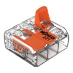 KSA ELEKTROPROFI WAGO spojna stezaljka, fleksibilni vodič: 0.5-6 mm², kruti vodič: 0.5-6 mm², broj polova: 3, prozirna, narančasta 221-613