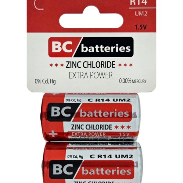 KSA ELEKTROPROFI Cink klorid baterija 1,5V C/R14 BCR14/2P - cijena za set od 2 kom BC-R14/2P