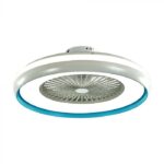 V-TAC Stropni ventilator s LED osvjetljenjem 45W i daljinskim upravljačem 3u1 45W AC motor s plavim obrubom 217934