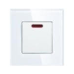 ELEKTRO SMART DESIGN LINE jednopolni mehanički prekidač s fluorescentnom indikacijom 20 A, bijeli DL-20AM101-WT