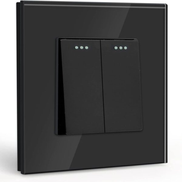 ELEKTRO SMART DESIGN LINE serijski mehanički prekidač s fluorescentnom indikacijom, crni DL-M201-BK