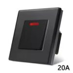 ELEKTRO SMART DESIGN LINE jednopolni mehanički prekidač s fluorescentnom indikacijom 20 A, crni DL-20AM101-BK