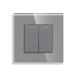 ELEKTRO SMART DESIGN LINE dvostruki mehanički izmjenični prekidač s fluorescentnom indikacijom, sivi DL-M202-GY