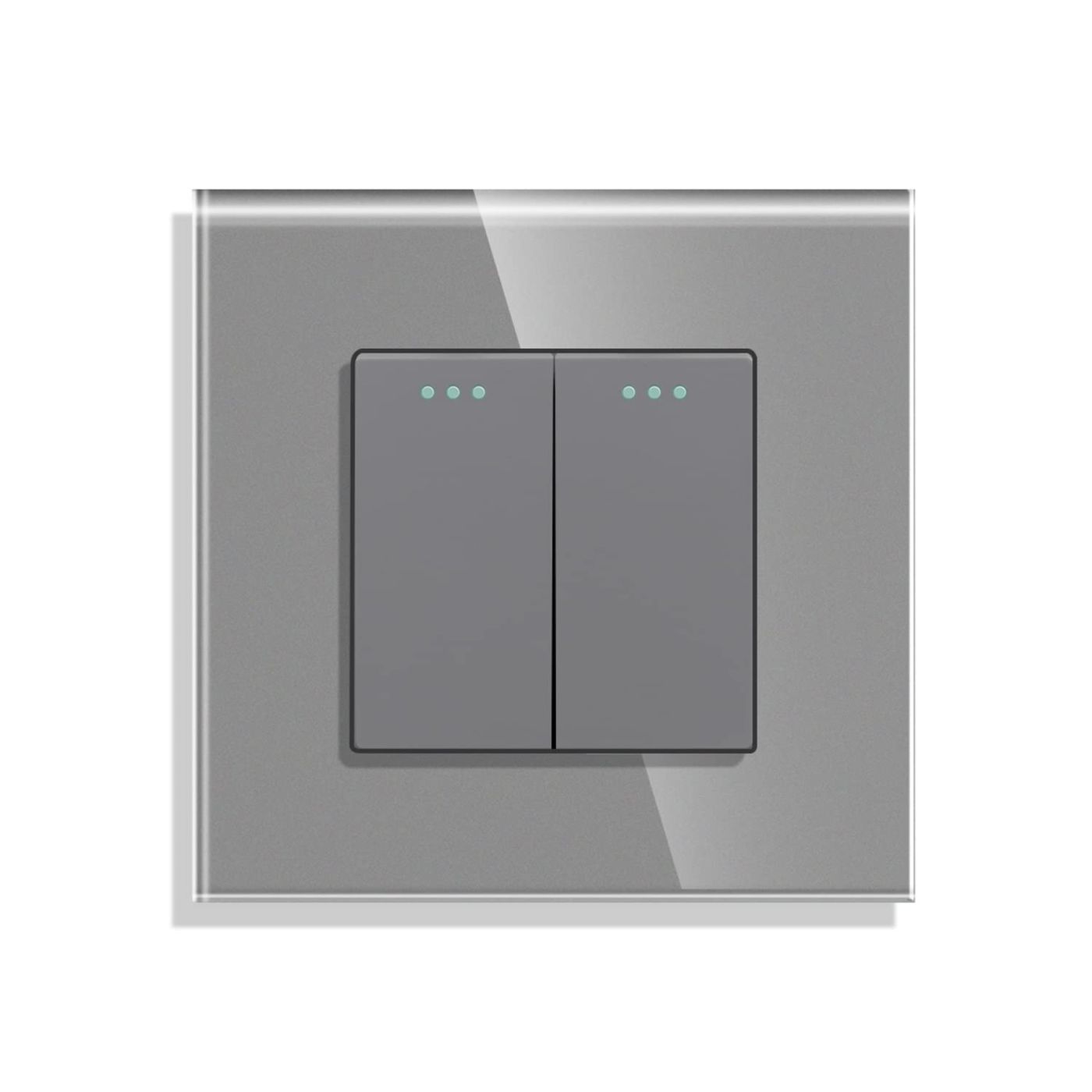 ELEKTRO SMART DESIGN LINE dvostruki mehanički izmjenični prekidač s fluorescentnom indikacijom, sivi DL-M202-GY ELEKTRO SMART DESIGN LINE dvostruki mehanički izmjenični prekidač s fluorescentnom indikacijom, sivi DL-M202-GY - Slika 1