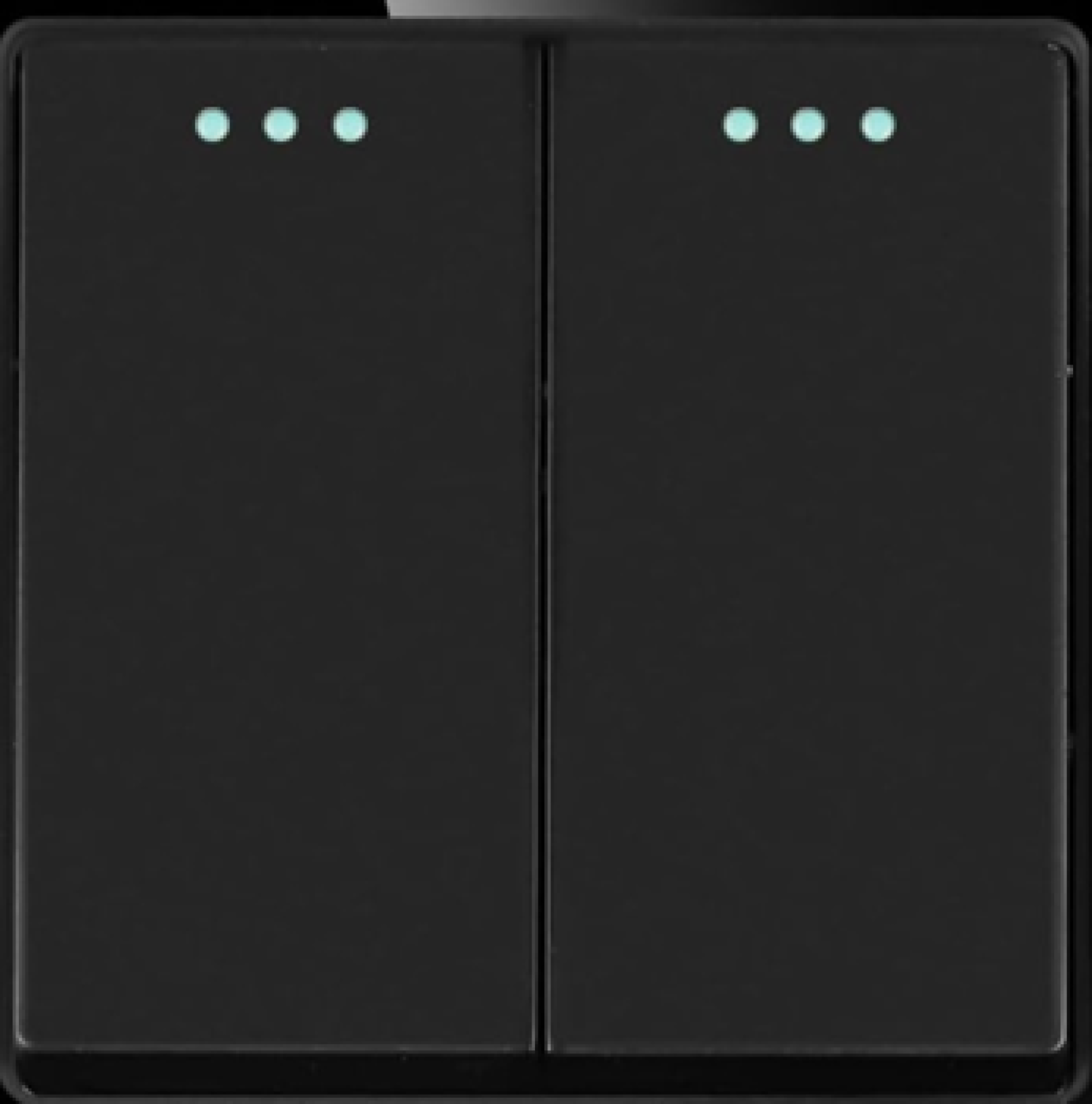 ELEKTRO SMART DESIGN LINE mehanički modul za dvostruki izmjenični prekidač s fluorescentnom indikacijom, crni DL-86-2G2W-BK ELEKTRO SMART DESIGN LINE mehanički modul za dvostruki izmjenični prekidač s fluorescentnom indikacijom, crni DL-86-2G2W-BK - Slika 1