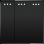 ELEKTRO SMART DESIGN LINE mehanički modul za trostruki prekidač s fluorescentnom indikacijom, crni DL-86-3G1W-BK