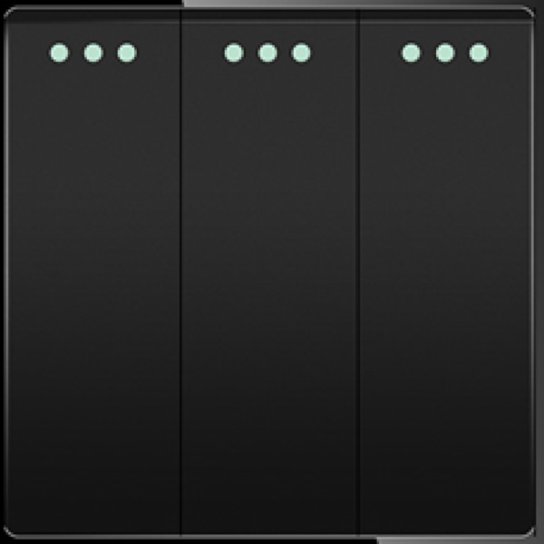 ELEKTRO SMART DESIGN LINE mehanički modul za trostruki izmjenični prekidač s fluorescentnom indikacijom, crni DL-86-3G2W-BK