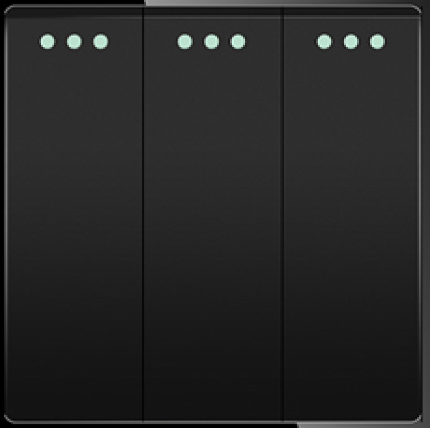 ELEKTRO SMART DESIGN LINE mehanički modul za trostruki izmjenični prekidač s fluorescentnom indikacijom, crni DL-86-3G2W-BK ELEKTRO SMART DESIGN LINE mehanički modul za trostruki izmjenični prekidač s fluorescentnom indikacijom, crni DL-86-3G2W-BK - Slika 1