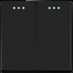ELEKTRO SMART DESIGN LINE mehanički modul za dvostruko tipkalo s fluorescentnom indikacijom, crni DL-86-2RS-BK