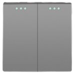 ELEKTRO SMART DESIGN LINE mehanički modul za dvostruki izmjenični prekidač s fluorescentnom indikacijom, sivi DL-86-2G2W-GY