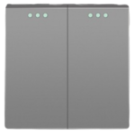 ELEKTRO SMART DESIGN LINE mehanički modul za dvostruko tipkalo s fluorescentnom indikacijom, sivi DL-86-2RS-GY