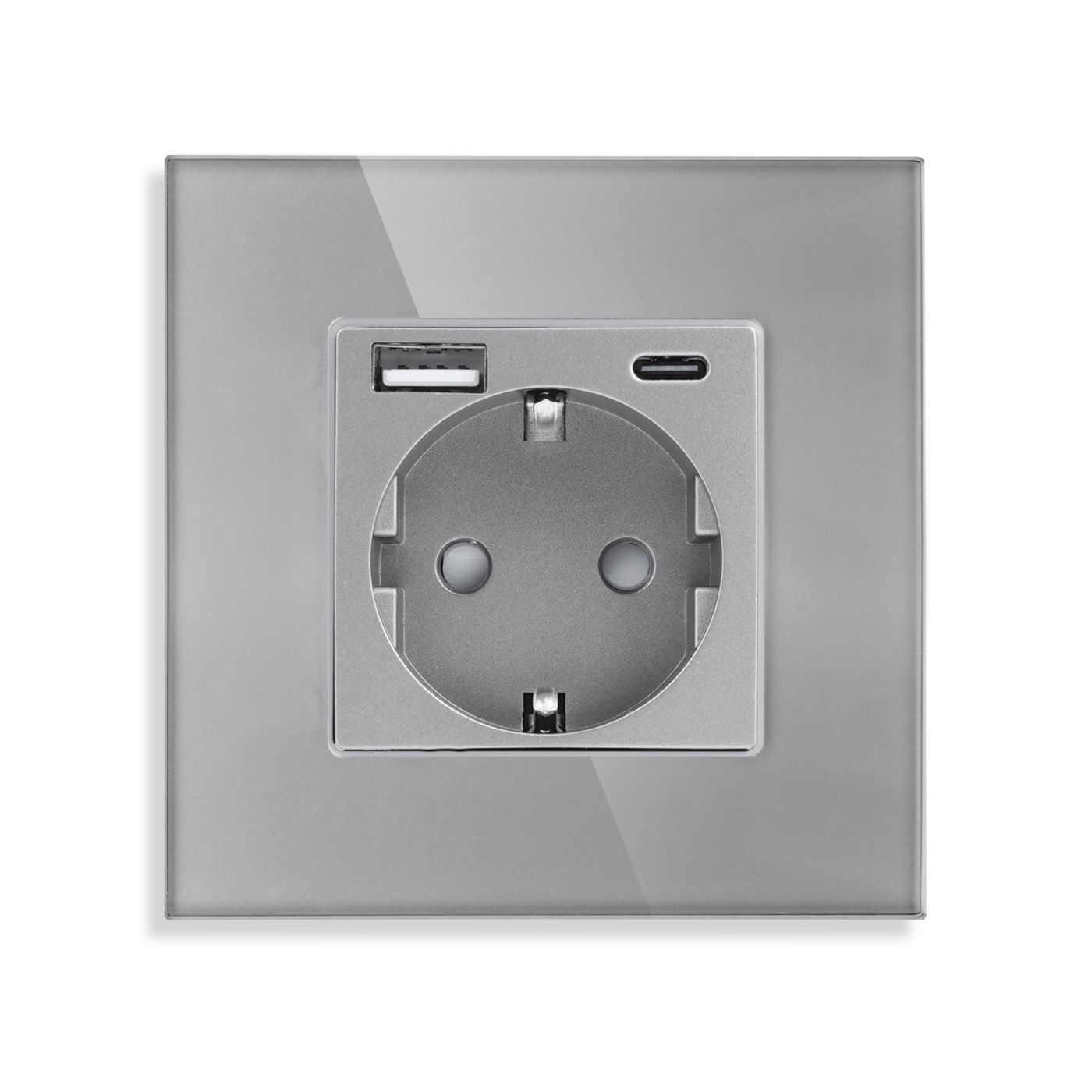 ELEKTRO SMART ELEKTRO SMART jednostruka EU utičnica tip F + punjač USB tip A i USB tip C 20W, siva ES-1F&AC2.1-GY ELEKTRO SMART ELEKTRO SMART jednostruka EU utičnica tip F + punjač USB tip A i USB tip C 20W, siva ES-1F&AC2.1-GY - Slika 1