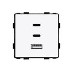 ELEKTRO SMART ELEKTRO SMART modul za utičnicu s brzim punjenjem, 65W, 1 tip A USB utor + 2 tip C USB utora, bijeli ES-86-FC65W-WT