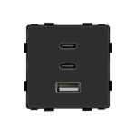 ELEKTRO SMART ELEKTRO SMART modul za utičnicu s brzim punjenjem, 65W, 1 tip A USB utor + 2 tip C USB utora, crni ES-86-FC65W-BK