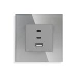 ELEKTRO SMART ELEKTRO SMART utičnica s brzim punjenjem, 65W, 1 tip A USB utor + 2 tip C USB utora, siva ES-FC65W-GY