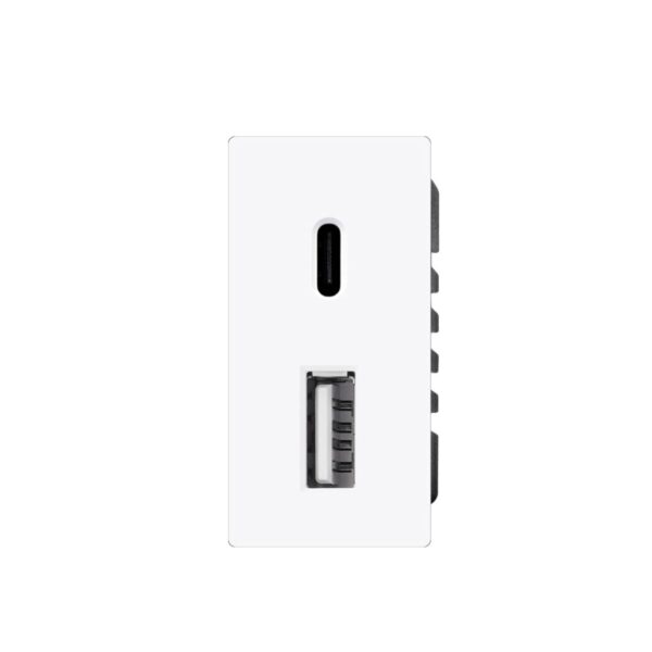 ELEKTRO SMART ELEKTRO SMART modul za 1/2 za brzi punjač USB A+USB C, 20W, bijeli ES-1/2USBA+C-WT