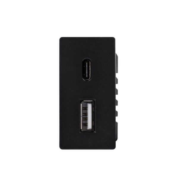 ELEKTRO SMART ELEKTRO SMART modul 1/2 za brzi punjač USB A+USB C, 20W, crni ES-1/2USBA+C-BK